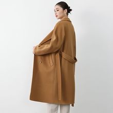 双面高100羊毛大衣长款2025宽松秋季冬季羊毛呢大衣新款毛呢外套