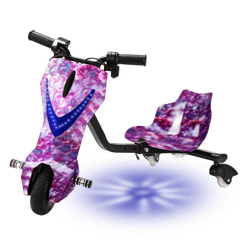 vehículo de deriva de tres ruedas, scooter eléctrico luminoso para niños, vehículo de juguete de cola de rotación, vehículo de equilibrio de alta potencia inteligente