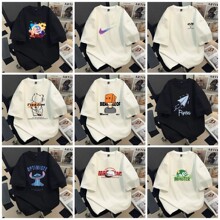 夏季潮牌棉t恤短袖青年男款宽松休闲重磅美式百搭半袖男女上衣外