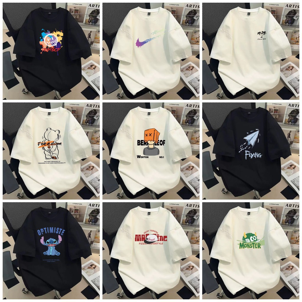 夏季潮牌棉t恤短袖青年男款宽松休闲重磅美式百搭半袖男女上衣外