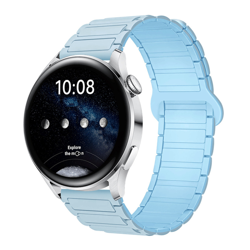 适用三星华为表带GT3/4/5荣耀watch4567二代三珠硅胶磁吸手表带|undefined