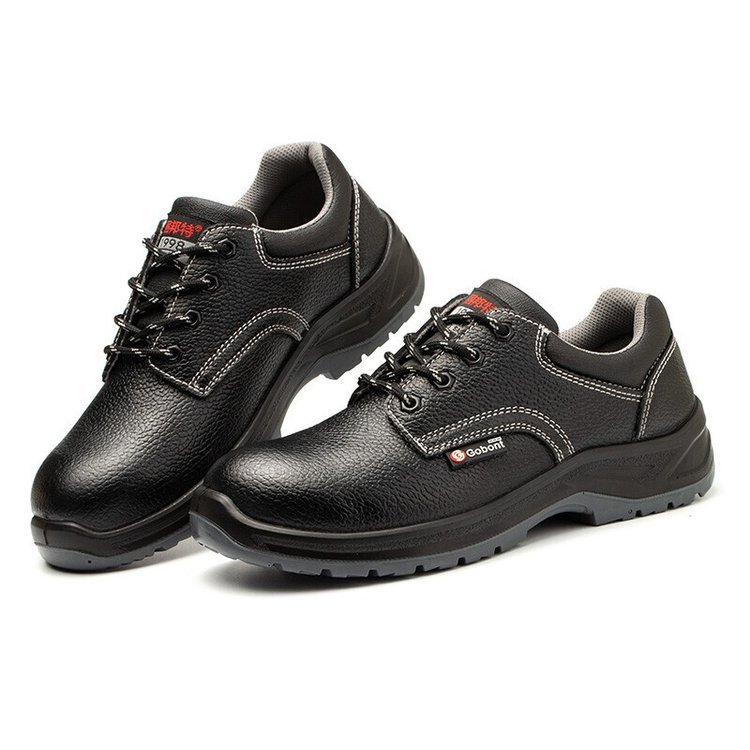 固邦特 801 透气防砸耐油二层压花牛皮PU大底工作防护安全鞋