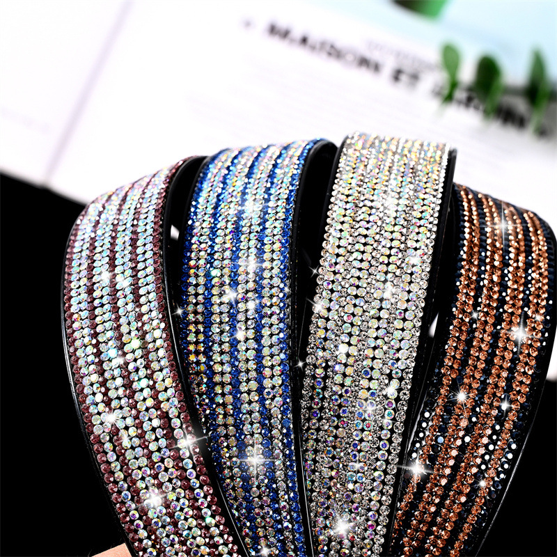 韓版秋冬新款滿鑽發箍女壓發防滑發捆洗臉明星頭箍女批發發圈髮飾