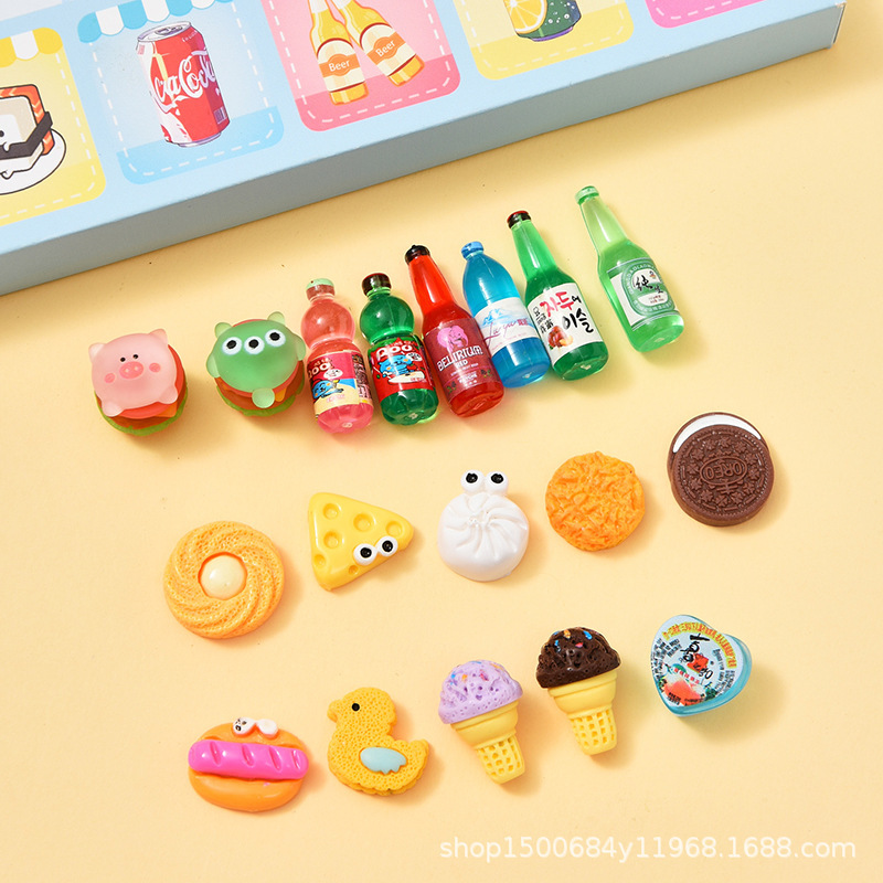 40 個の食品おもちゃの穴ブラインドボックス女の子ミニミニチュアボトルスナック発光樹脂子供のギフト卸売|undefined