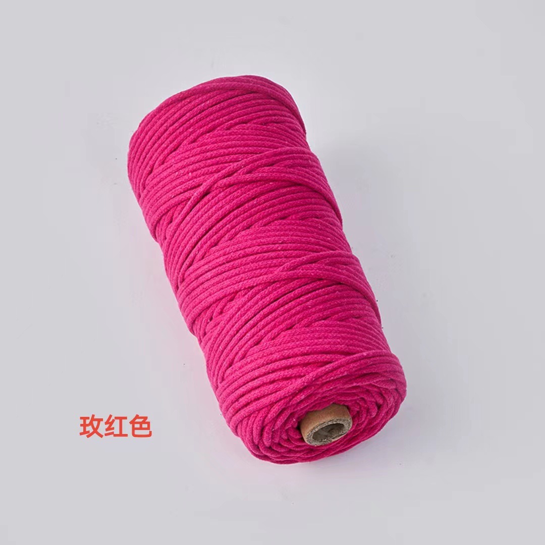 Cuerda de algodón con núcleo de color de 4mm, cuerda de nudo, pulsera de cuerda tejida a mano, cuerda de algodón, cuerda de tapiz, funda de botella creativa, cuerda decorativa