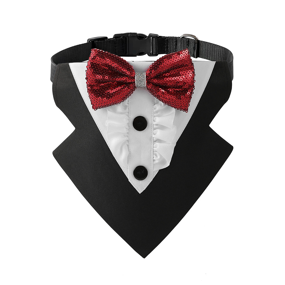 Tanpopo transfronterizo nuevo estilo británico traje de encaje perro saliva toalla boda triángulo toalla mascota bufanda