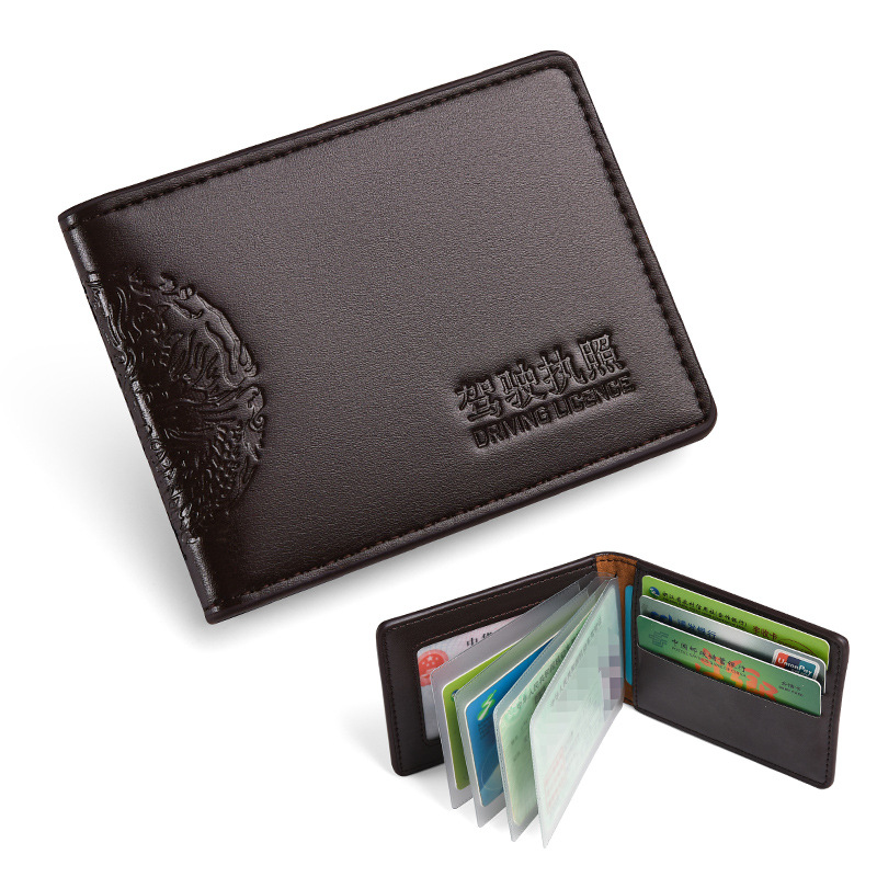 Funda de cuero para licencia de conducir, funda para tarjeta multifuncional para hombre, funda para tarjeta para licencia de conducir, carpeta para licencia de conducir, funda protectora dos en uno, bolsa de identificación