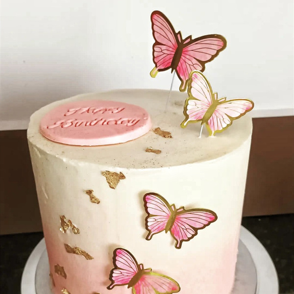 Cross -border net red hot blealing butterfly paper birthday cake…