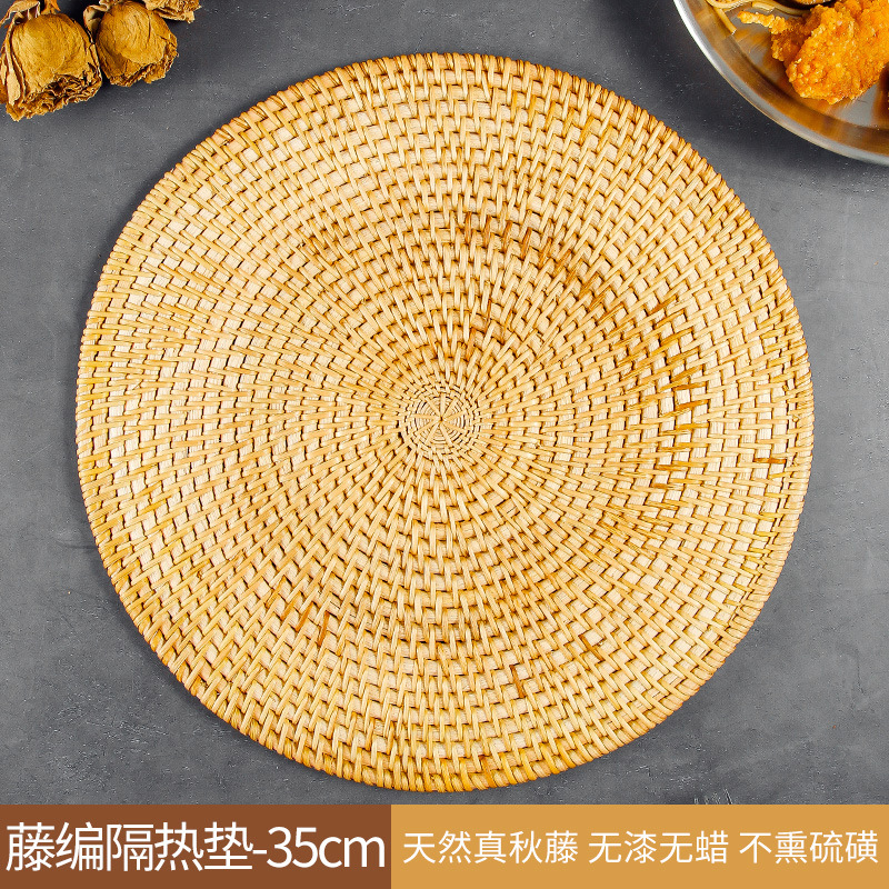 Cojín de aislamiento de caña vietnamita, almohadilla de mesa de comedor doméstica resistente a altas temperaturas, almohadilla de mesa china, almohadilla de taza de té, almohadilla de platos de comedor