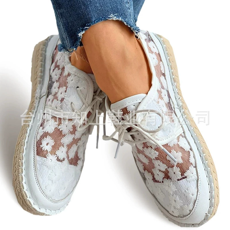 Летняя сетчатая повседневная обувь, низкая тканевая обувь, Aliexpress, цветочный узор