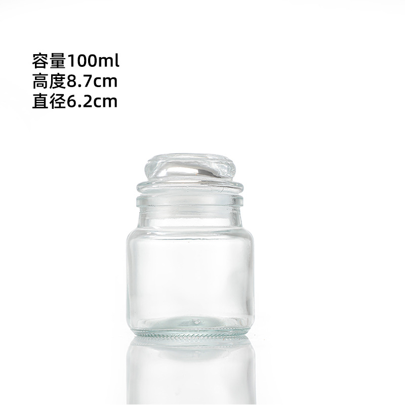 Tanque de almacenamiento de cabeza de hongo transparente redondo, tanque de almacenamiento de bocadillos sellado, tanque de almacenamiento de alimentos de cocina con tapa al por mayor