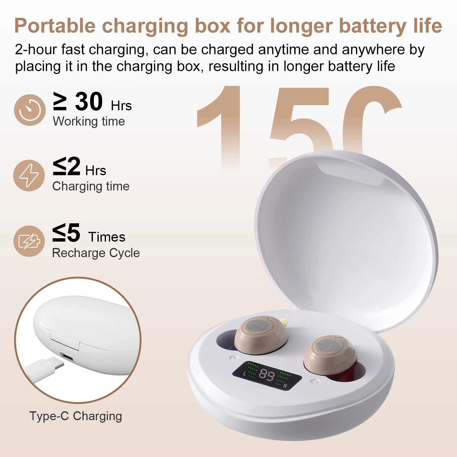 A new touch to the ear TWS charging sound amplifier digital noise reduction zone
