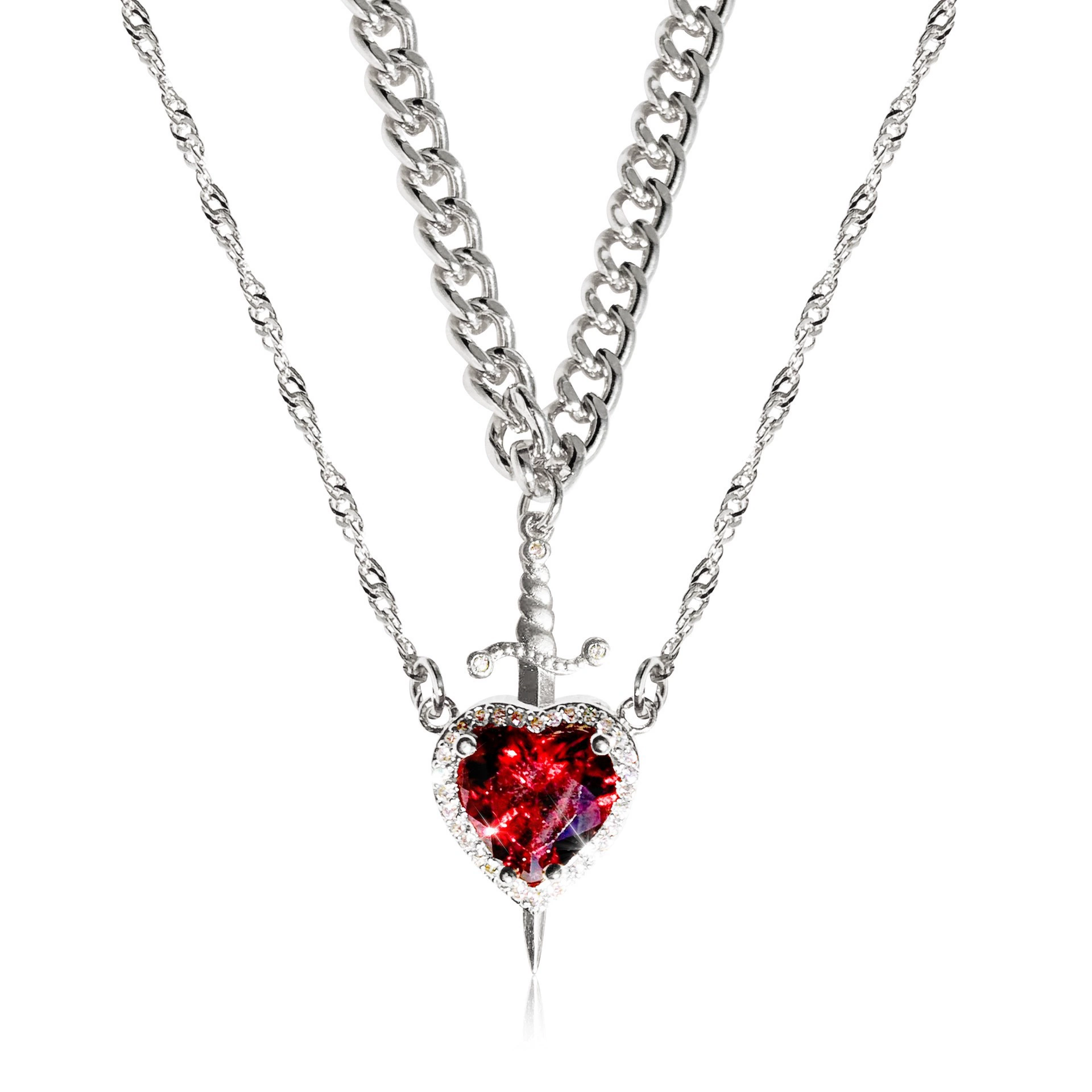Stainless Steel Gemstone Necklace
