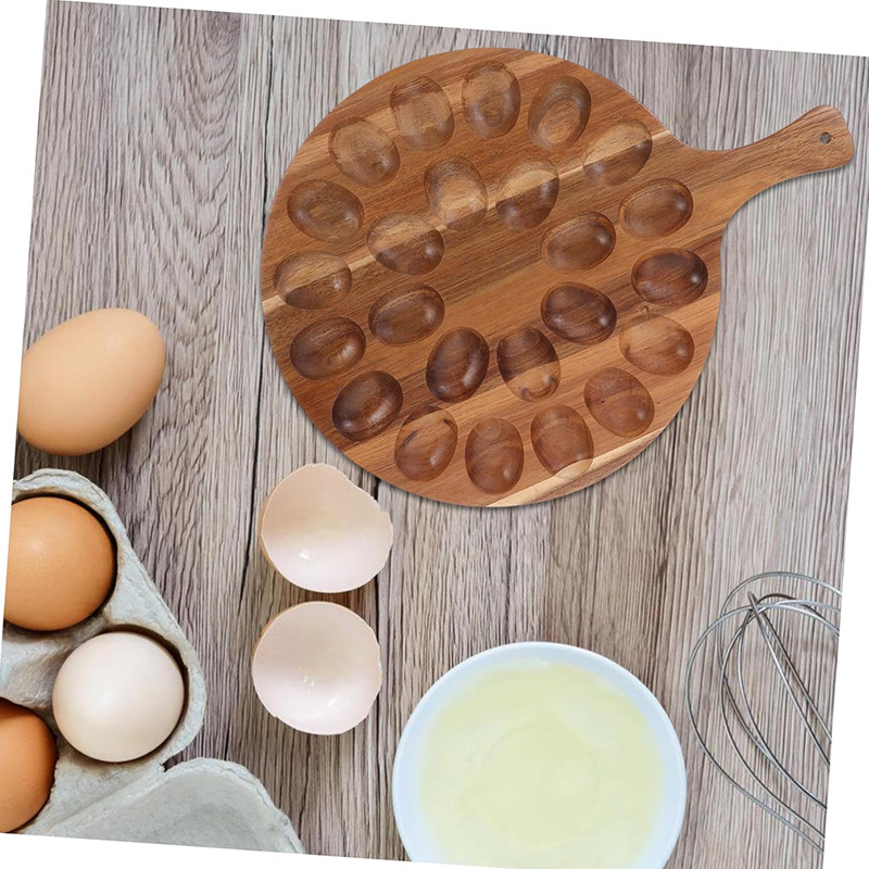 Bandeja de huevo de madera, refrigerador de cocina de varias cuadrículas, soporte creativo de huevo, soporte de huevo de madera, estante de fijación de cuadrícula dividida
