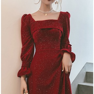 Toast Dress Bride 2023 New Spring Red Party Usually Wear Small Wedding Engagement Door Dress