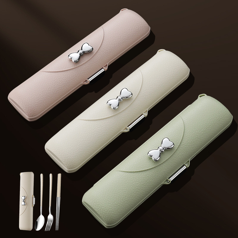 304 Stainless Steel Convenient Tableware Korean Spoon Fork Chopsticks Three-piece Set Student Outdoor Travel Gift Tableware suit 304 Stainless Steel Convenient Tableware Korean Spoon Fork Chopsticks Three-piece Set Student Outdoor Travel Gift Tableware suit