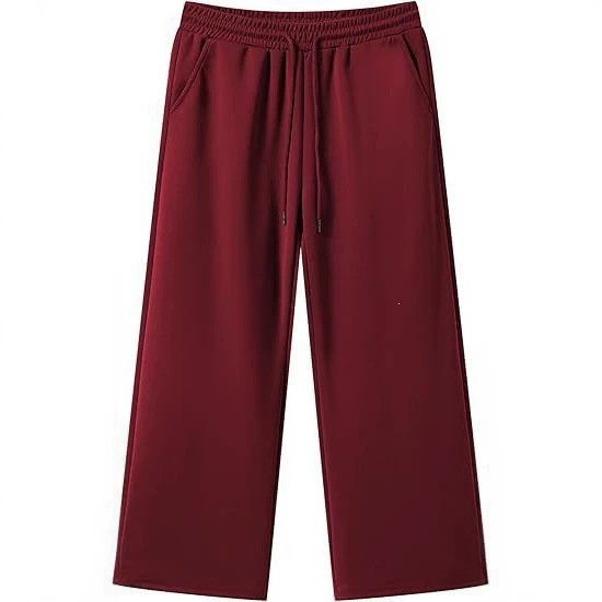 New 2026 Men's Casual Loose Pants Lightweight Wide-Leg Casual Travel Pants with Pockets Fleece Straight Wide-Leg Pants