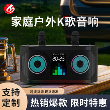 外贸新款蓝牙音响无线麦克风家庭式KTV音箱一体双人合唱话筒SD215