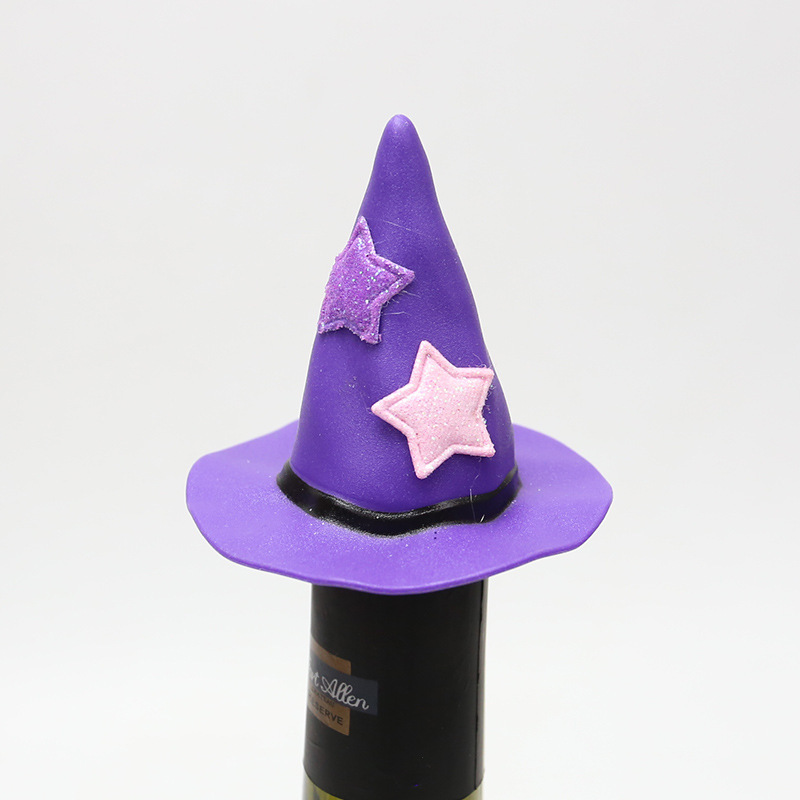 Mini sombrero de bruja de Halloween decoración de botella de vino fiesta de Halloween decoración de sombrero de botella de vino decoración de escena accesorios