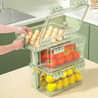 Кухонный контейнер для хранения продуктов с ручкой, прозрачный пластиковый органайзер для холодильника, пищевой пластик