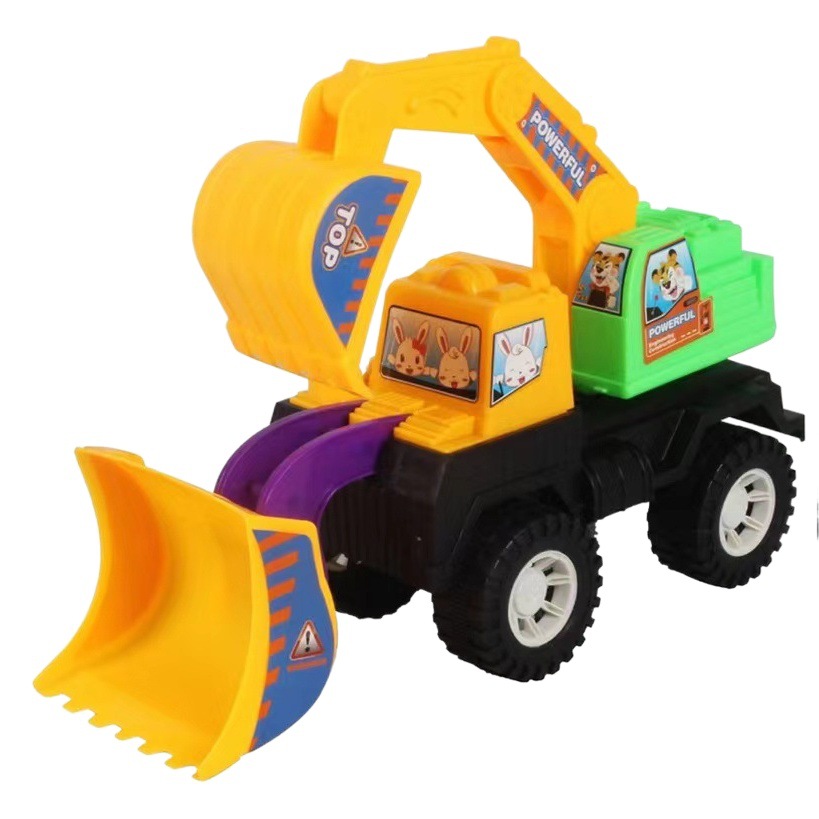 Excavadora de vehículo de ingeniería multifuncional para niños de comercio exterior, coche de juguete deslizante inercial de gran tamaño, suministro de fabricante de playa