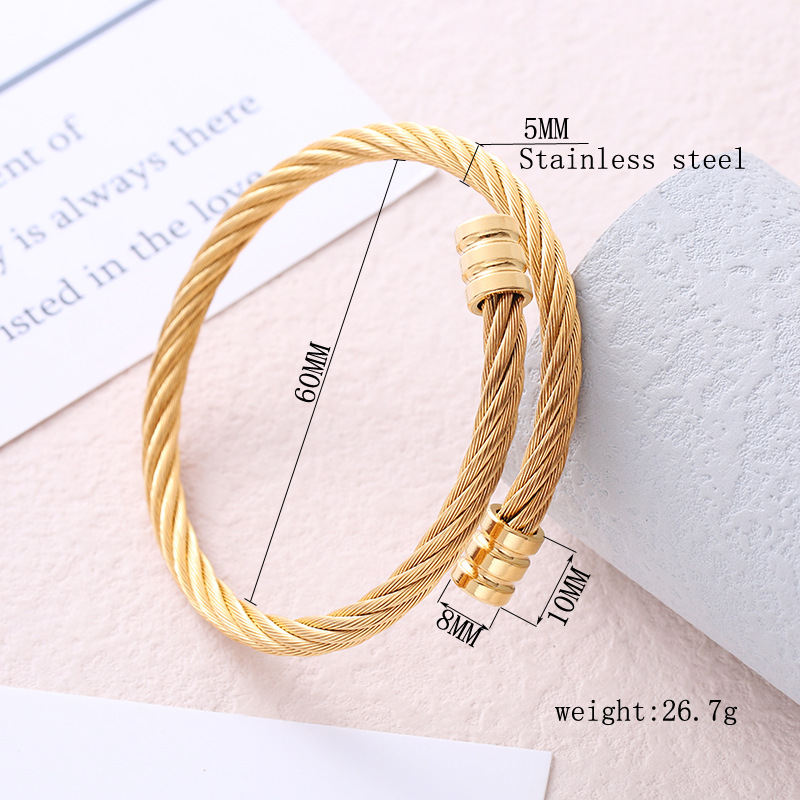 Bangle Classification Wholesale Hip-hop Solid Color Stainless Steel Bangle