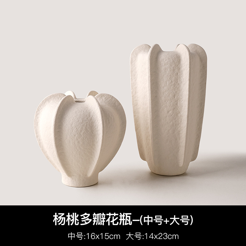 景徳鎮セラミック中世花瓶装飾品リビングルームデスクトップわびさびスタイルフラワーアレンジメント模擬花アート家の装飾|undefined