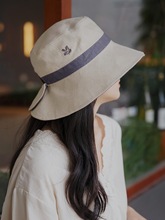 日系帽子女春夏防紫外線大小頭遮臉遮陽帽防曬帽太陽帽雙面漁夫帽