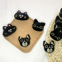 Мультяшный плюшевый черный пес черный кошачий куклы diy брошь милый черный дуду кролик аксессуары для детской одежды