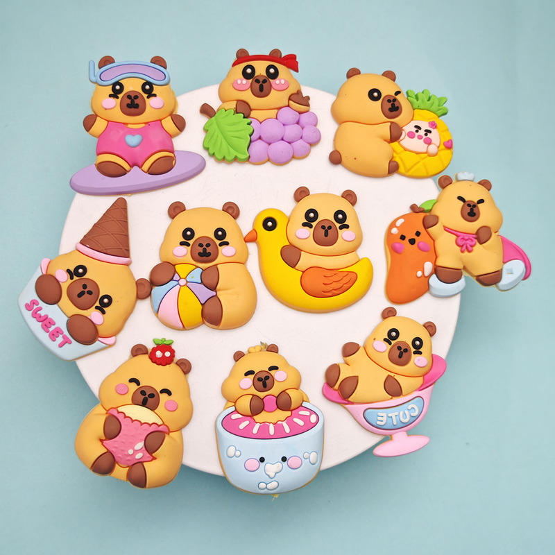 Creative Cute Cartoon Bear DIY Jewelry Accessories Kidsren's Hairpin Pvc Accessories Bag Hole Shoe Water Cup Patch
