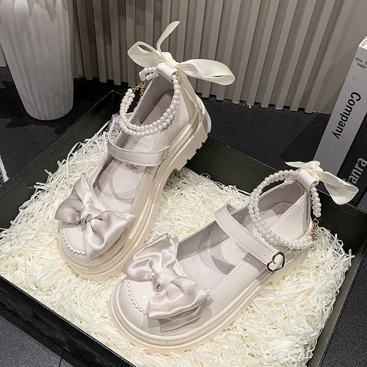 Женские кожаные туфли Мэри Джейн в британском стиле, весна 2024, новые, с бантиком, универсальные лоферы, подходят к юбке