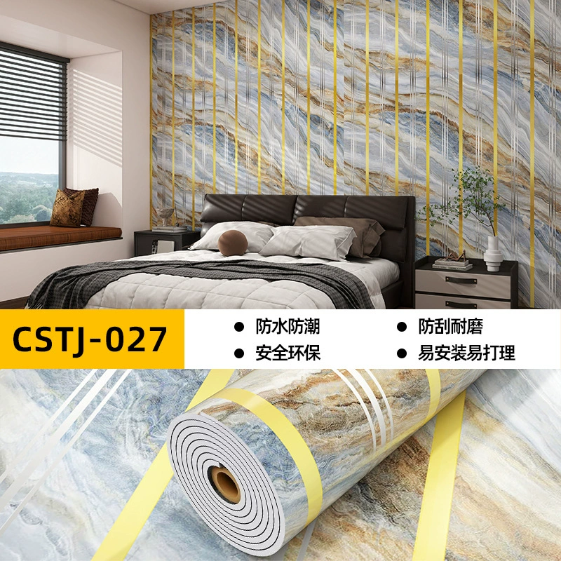 Marble self-adhesive wallpapers on wall, sticker
