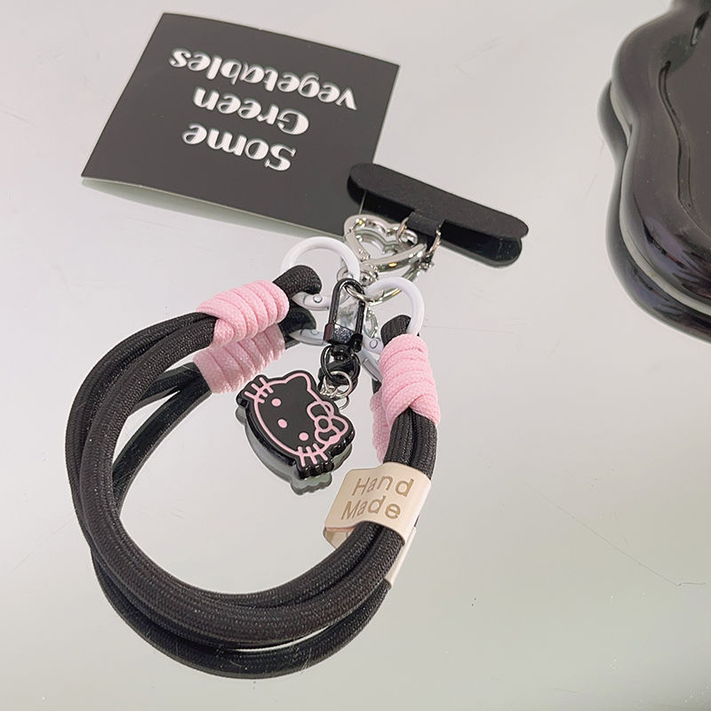 ダブルスプリングバックル E79 ガールピンク立体 KT 猫携帯電話回転ペンダントリストロープ漫画バックパックカメラ CCD ペンダント|undefined