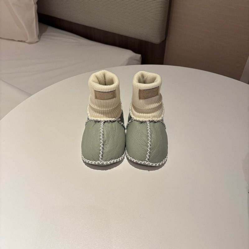 桑坡纯色羊皮毛一体宝宝棉鞋婴幼儿鞋室内步前鞋袜软底男宝女宝|undefined
