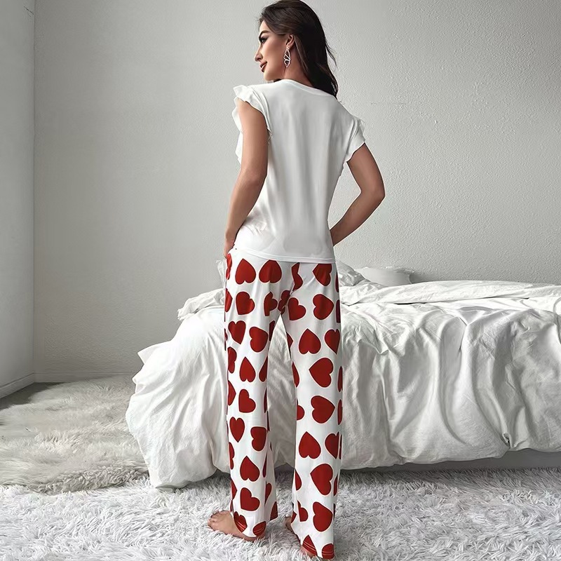 ChicShe 2025 New Cross-Border European American Style T-Shirt And Pants Casual Comfortable Women's Pajamas Homewear Set Suitable_voghion.com