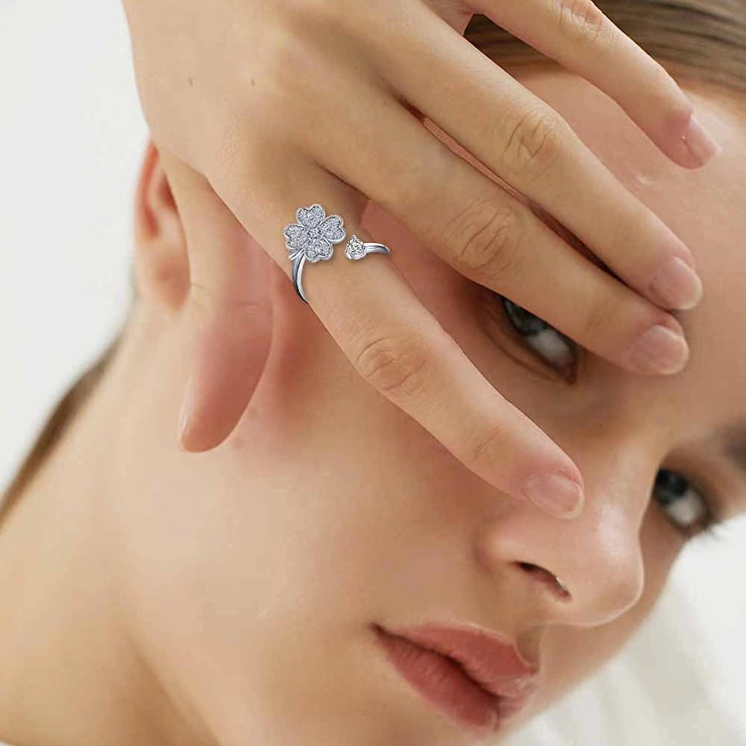 Fashion Devilu0027S Eye Star Moon Copper Inlay Zircon Rings