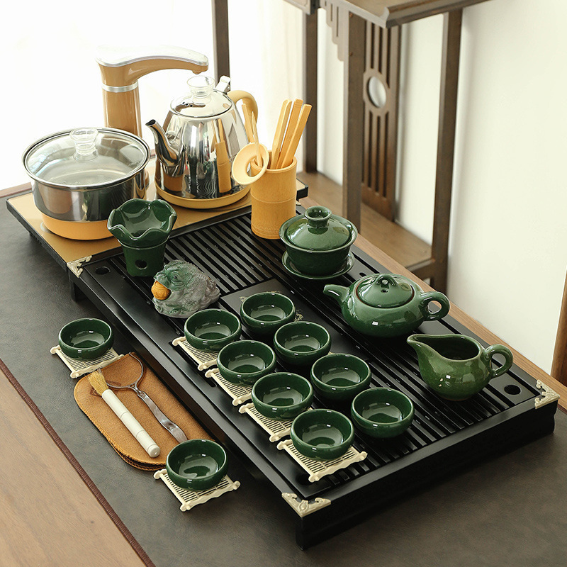 茶器セット家庭用全自動セット工夫茶杯紫砂茶道オフィス一体茶台実木茶盤|undefined