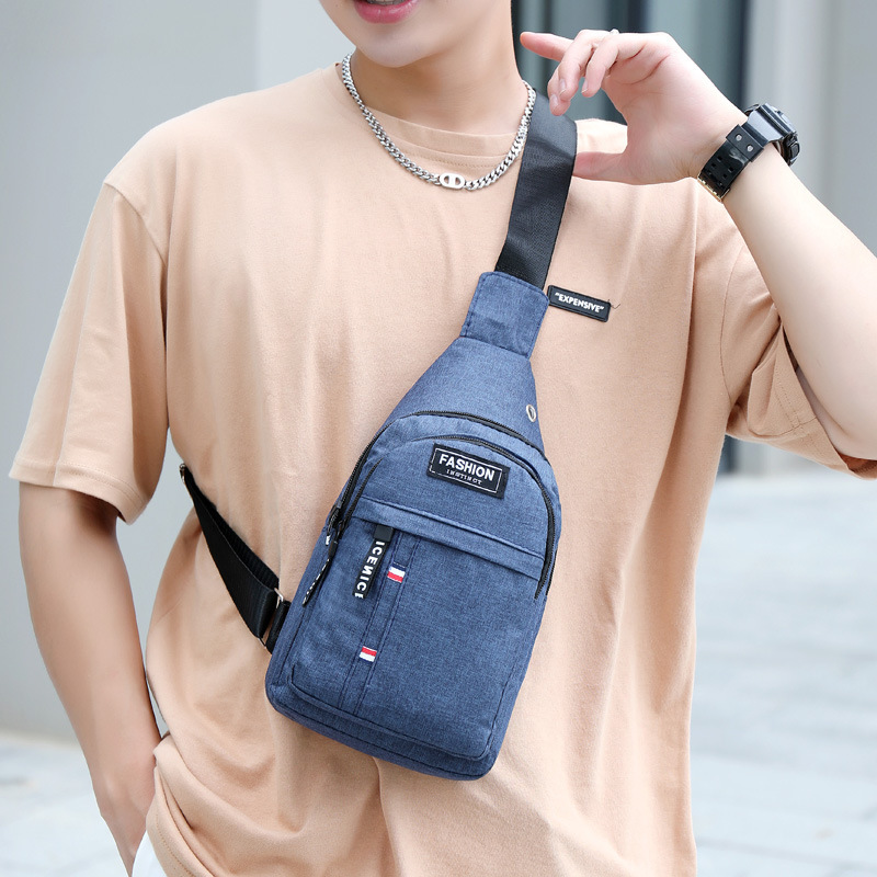Simple new men's shoulder bag small ches...