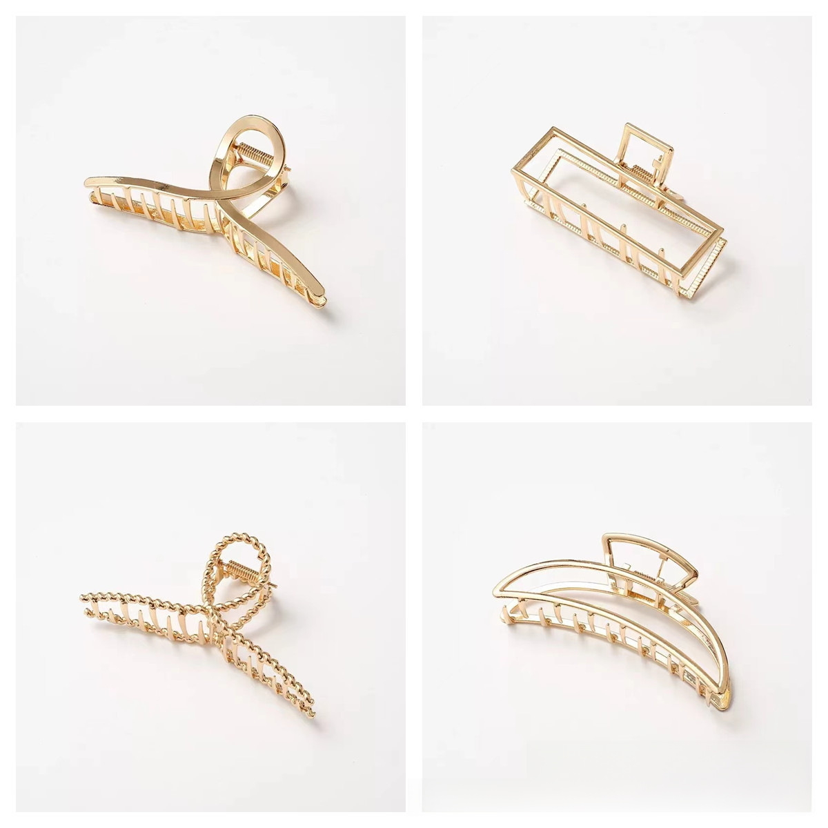 Metal Mesh Red Hairpin Hair Accessories Elegant Elegant Simple Hair Grab Back Head Clip Women's High Ponytail Clip Shark Clip_voghion.com