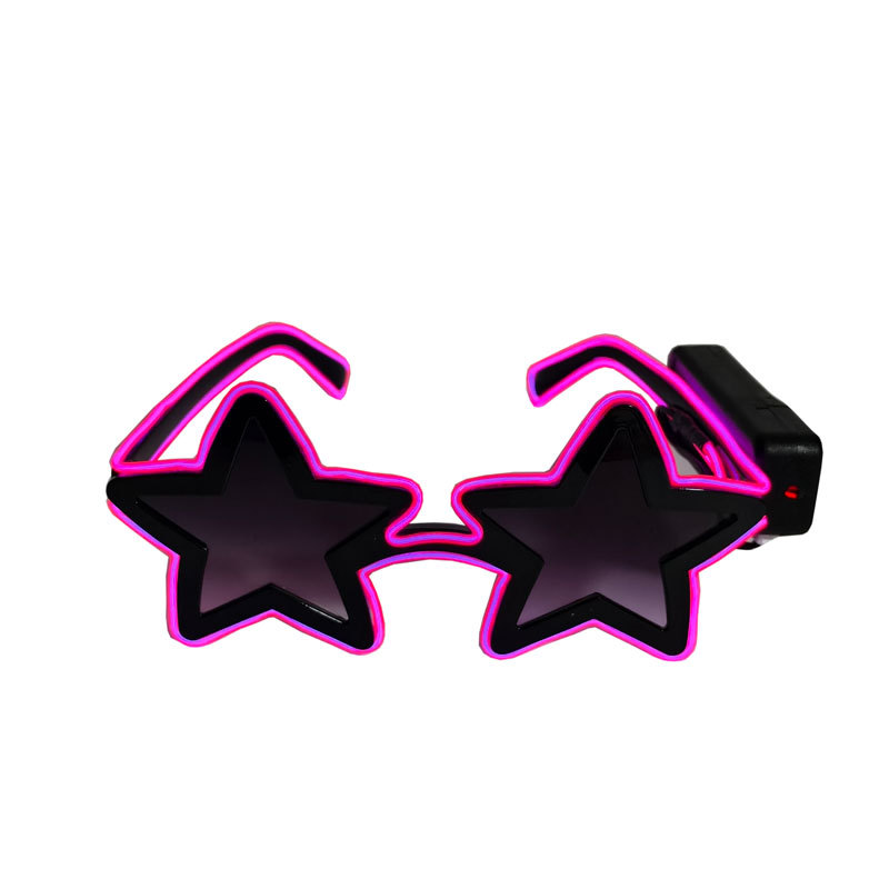 Gafas luminosas EL pentágono, fiesta de cumpleaños, fotos, accesorios luminosos