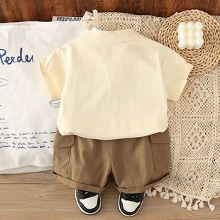 Children's Short-Sleeved Fashionable Girls' Sports Polo Shirts New Summer Loose Boys' Baby Tops Casual Shorts Trendy