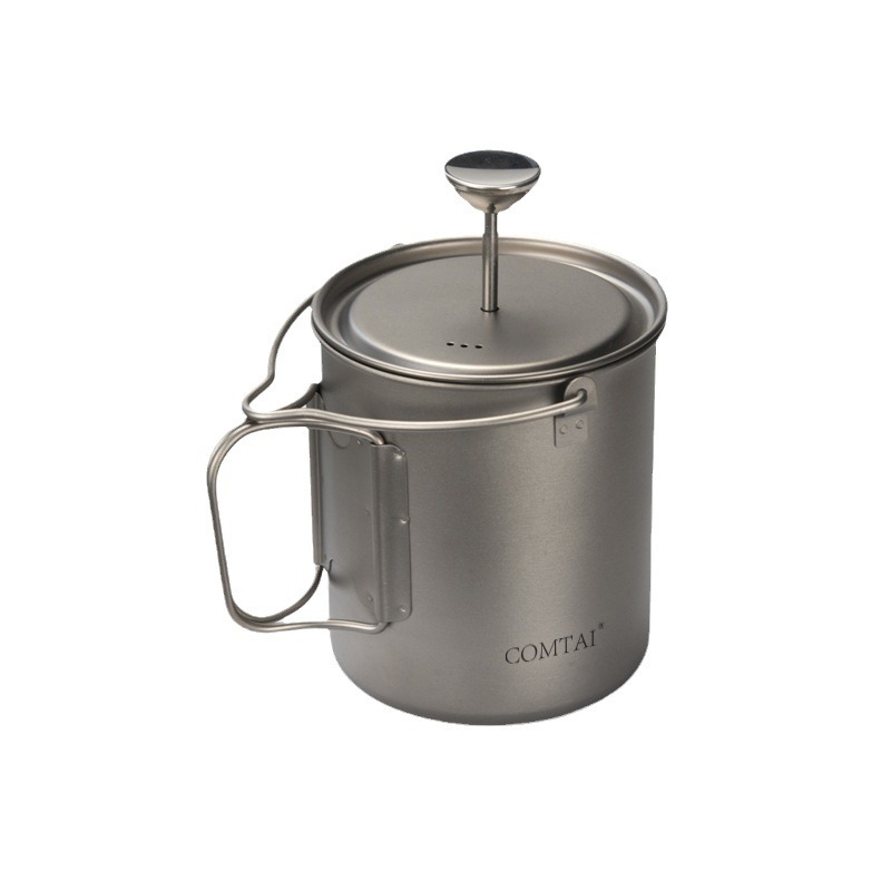 Cafetera francesa Kangtai de titanio puro, cafetera de estilo francés para preparar café a mano, utensilios para café, cafetera con filtro, cafetera Moka, versión mejorada de titanio puro.