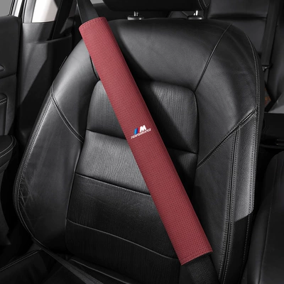 protective cover | Seat belt shoulder pad - bmw-m-white-label-50cm-suede-burgundy-shoulder-pads-single-pack