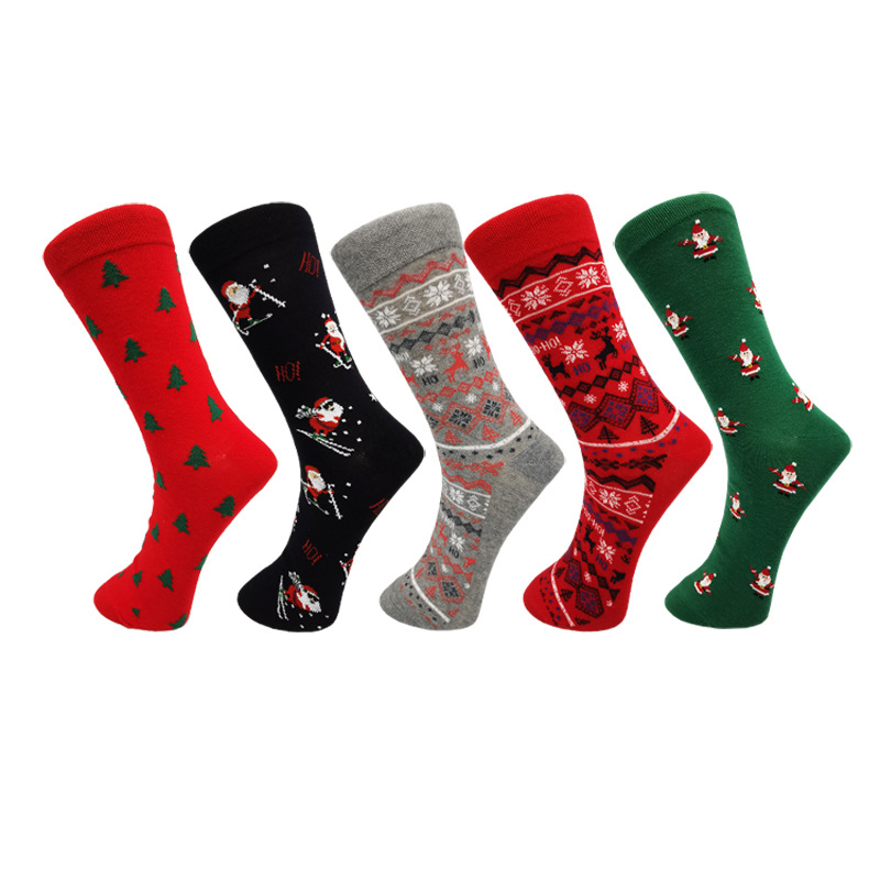 2025d 2025d New Couple Mid-Calf Ins Style Personality Trendy Men's Christmas Socks_voghion.com