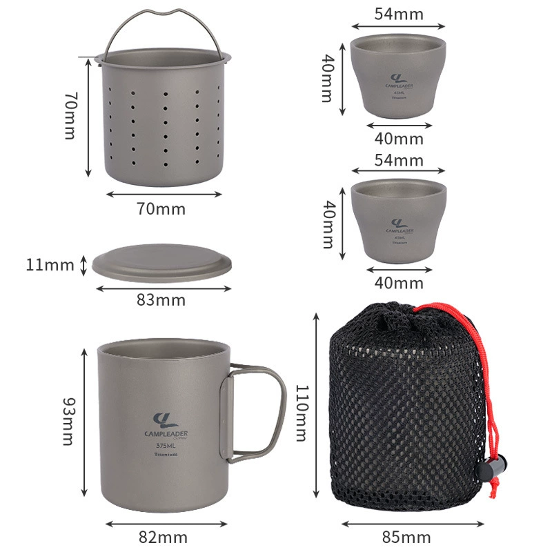 Travel handheld tea set, tea cup, 5 pieces