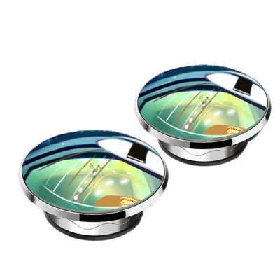 Large field of view rear view auxiliary mirror – suction cup type