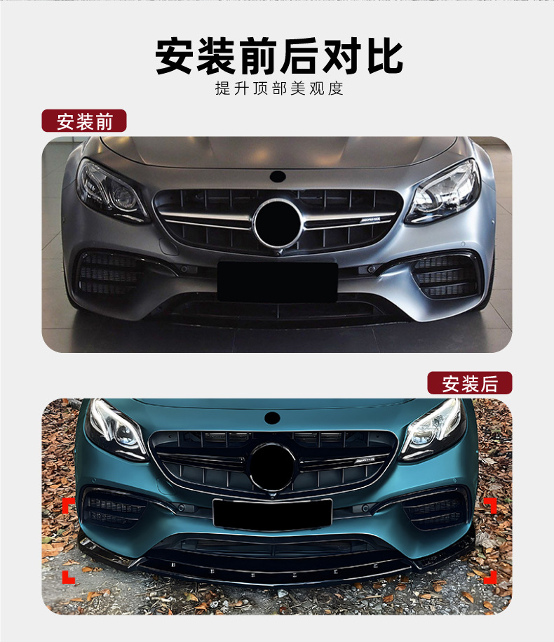 Suitable for Mercedes-Benz E-Class W213 E63 Amg 2016-2020 Early Model Front Lip, Front Splitter, Front Bumper Spoiler Modification