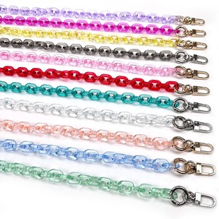 European and American cross-border acrylic bag chain fashion candy color chain accessories bag strap shoulder strap crossbody lanyard resin long chain