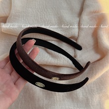 秋冬复古气质百搭丝绒发箍金标高颅顶头箍高级感时尚简约发卡头饰