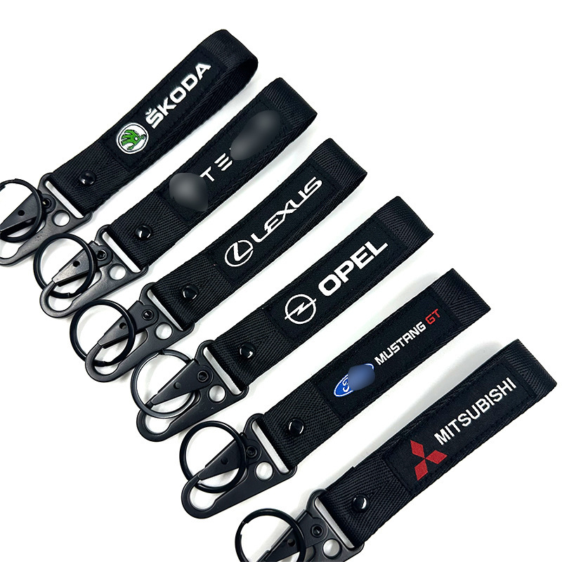 Motorcycle, Motorcycle, Car Logo Keychain, Motorcycle Pendant, Embroidered Woven Label Pendant, Key Ring, Streamer Black